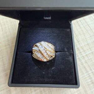 10k large diamond ring